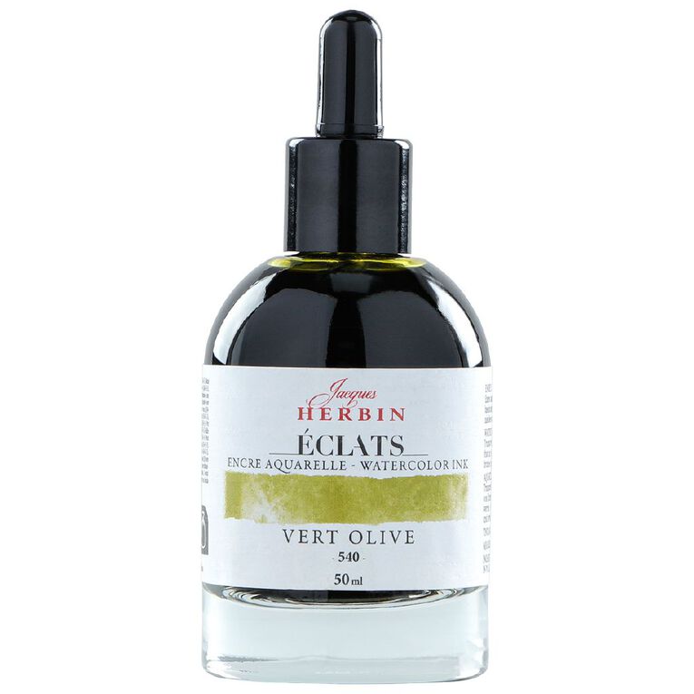 Jacques Herbin Eclats Watercolour Ink 540 50ml Olive Green Green, , hi-res
