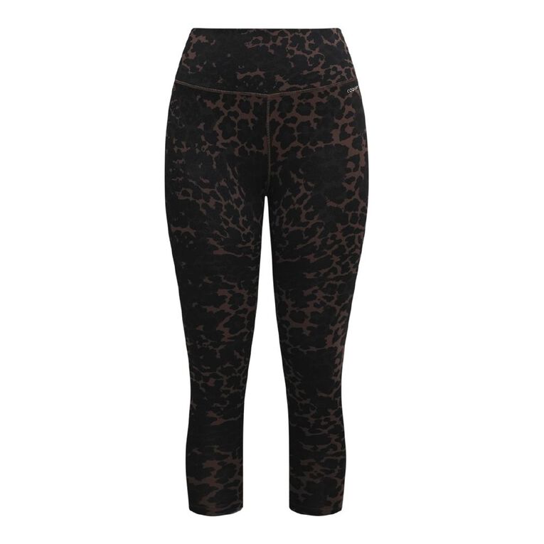 Active Intent Women's Active Printed Ankle Leggings, Brown Dark, hi-res