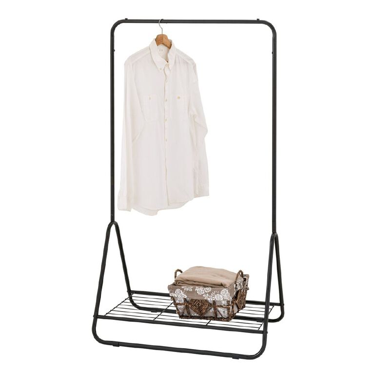 Living & Co Metal Clothes Rack Black, , hi-res