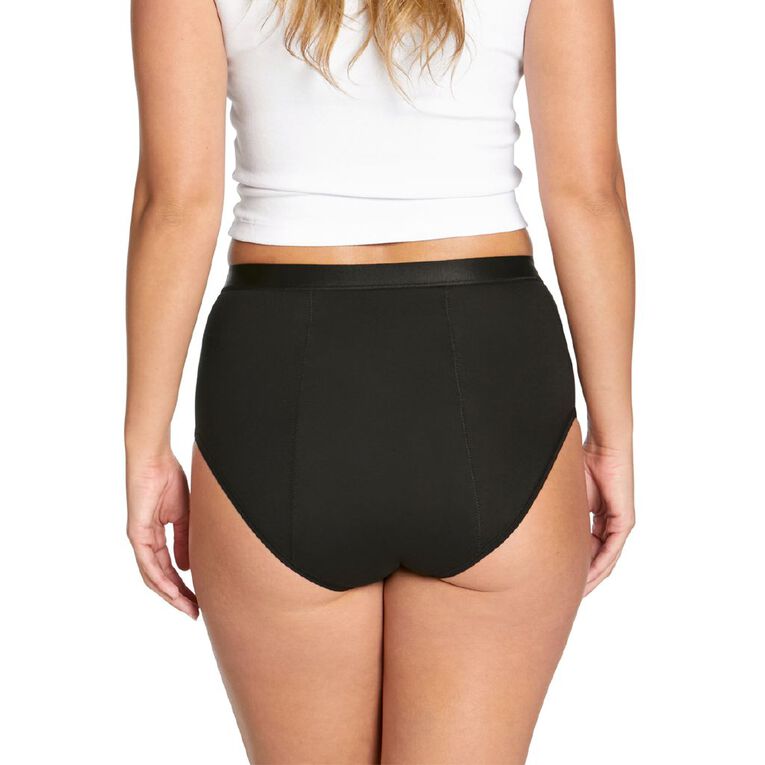 Love Luna Women's Super Period Full Briefs, Black, hi-res