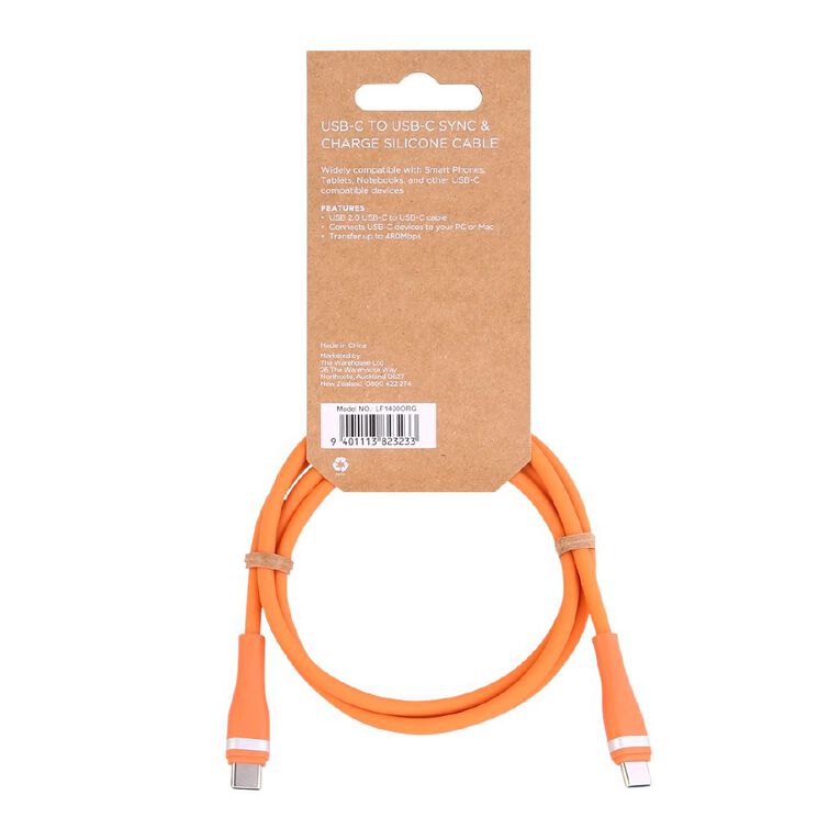 Tech.Inc USB-C To USB-C Cable 1M Orange, , hi-res