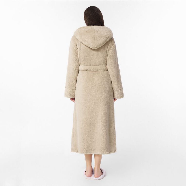 H&H Women's Shaggy Fleece Robe, Brown Light, hi-res