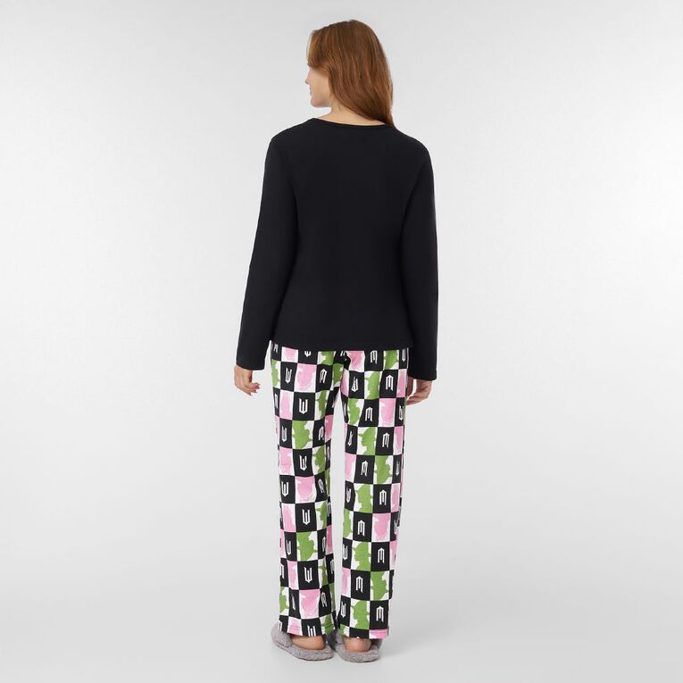 Universal Women's Knit Pyjamas Set, Black, hi-res