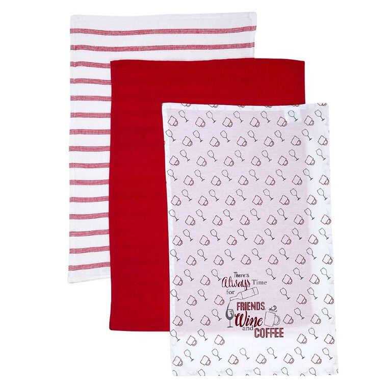 Living & Co Tea Towels 3 Pack Assorted, , hi-res