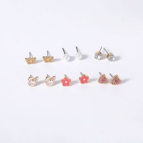 Young Original Kids' Stud Flower Earrings 6 Pairs