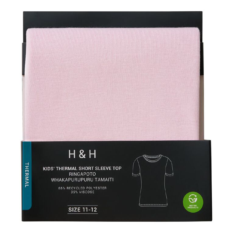 H&H Kids' Thermal Short Sleeve Tee, Pink Light, hi-res