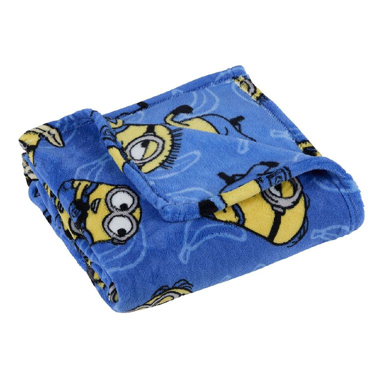 Minions Coral Fleece Throw Blue 127cm x 152cm, , hi-res