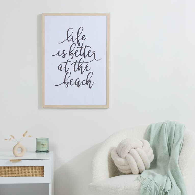 Living & Co Better At The Beach Framed Print 50cm x 70cm, , hi-res