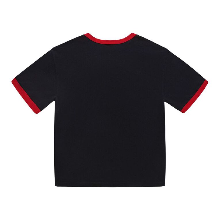 Young Original Short Sleeve Ringer Print Tee, Blue Dark, hi-res