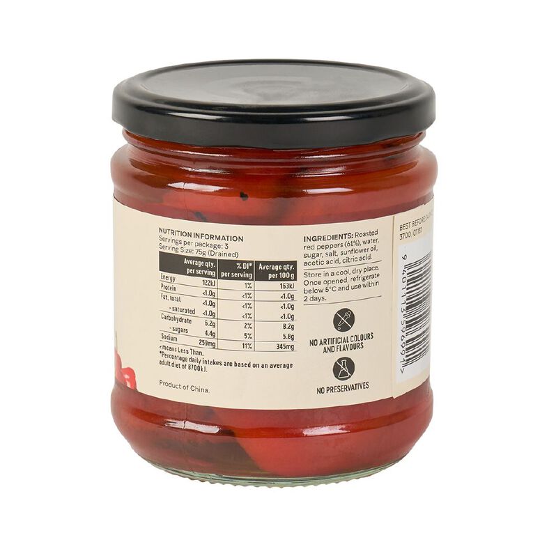 Market Kitchen Roasted Red Peppers in Sunflower Oil 340g, , hi-res