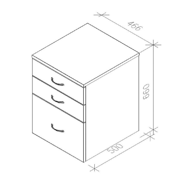 Zealand 3 Drawer Mobile Coastal Elm, , hi-res