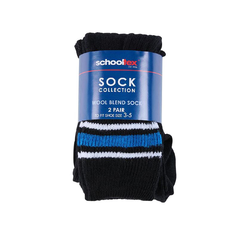 Schooltex Striped School Socks 2 Pack, Schooltex Sock B6, hi-res