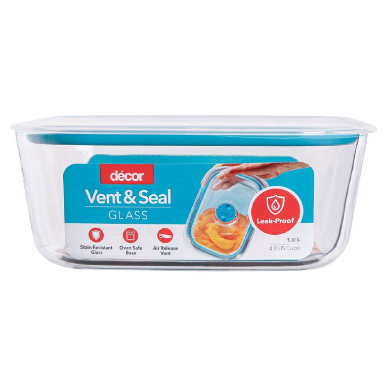 Decor Vent & Seal Glass Oblong Clear 1L, , hi-res