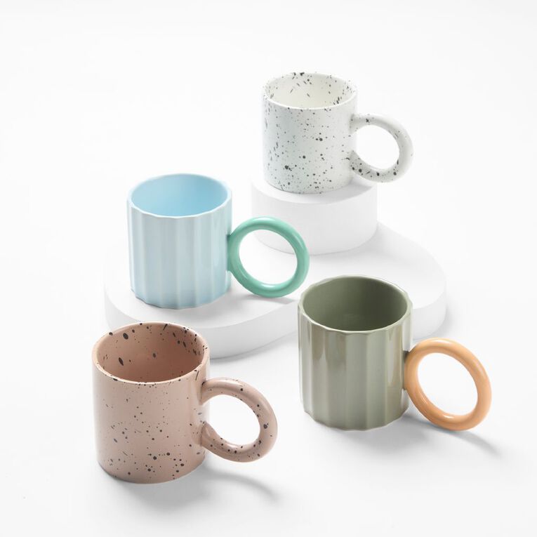 Living & Co Speckle Mug Round Handle Pink, , hi-res
