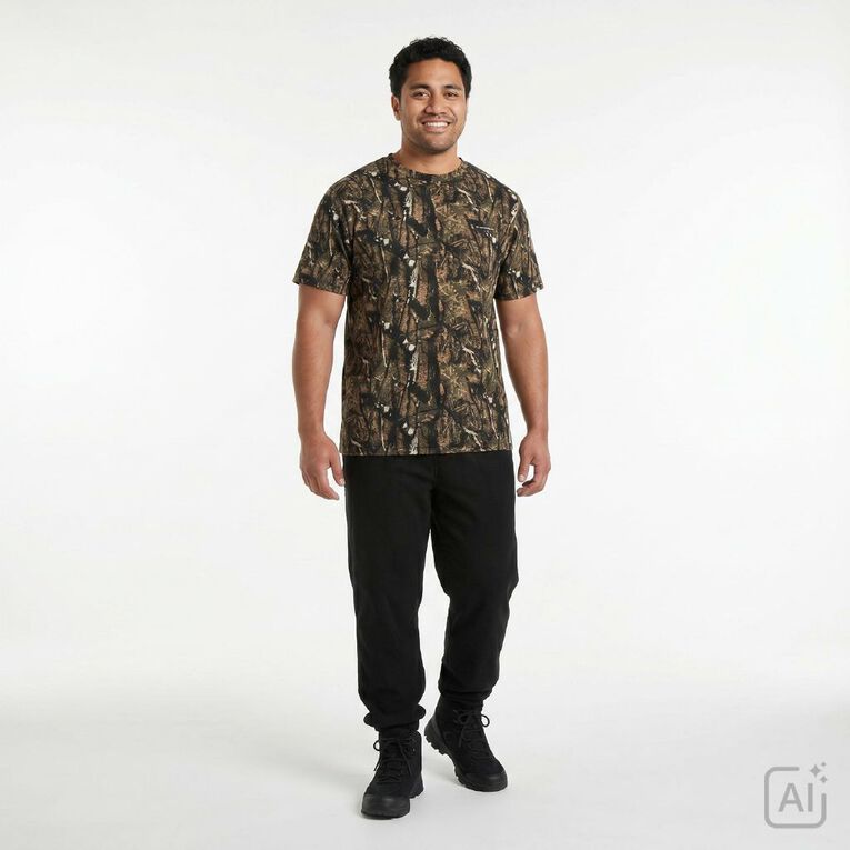 Back Country Adults' Camo Fleece Tee, Brown, hi-res