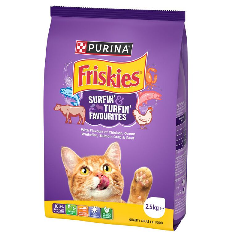 Friskies Surfin' & Turfin' Favourites Dry Cat Food 2.5kg, , hi-res