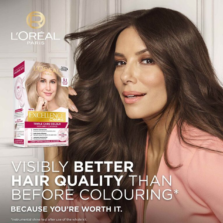 L'Oreal Paris Excellence Creme Hair Colour Light Ash Blonde 9.1, , hi-res