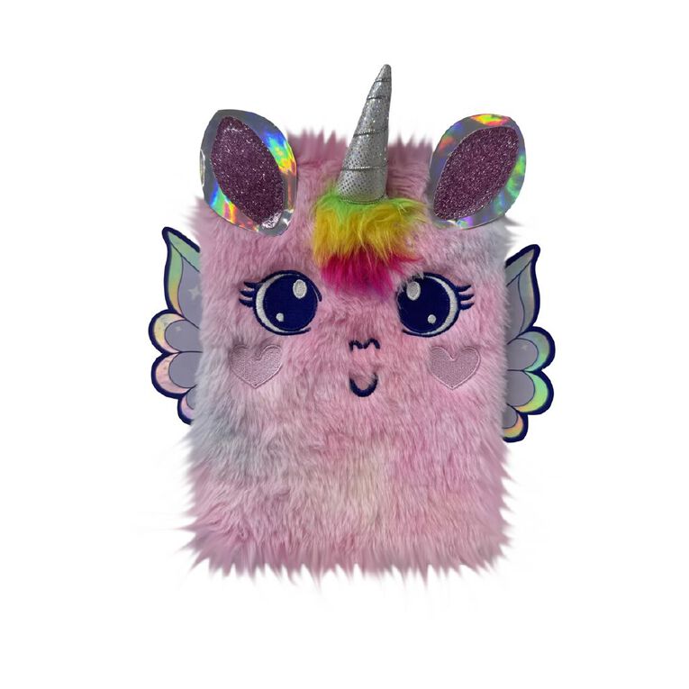 Uniti Stationery Kids Unicorn Plush Notebook, , hi-res