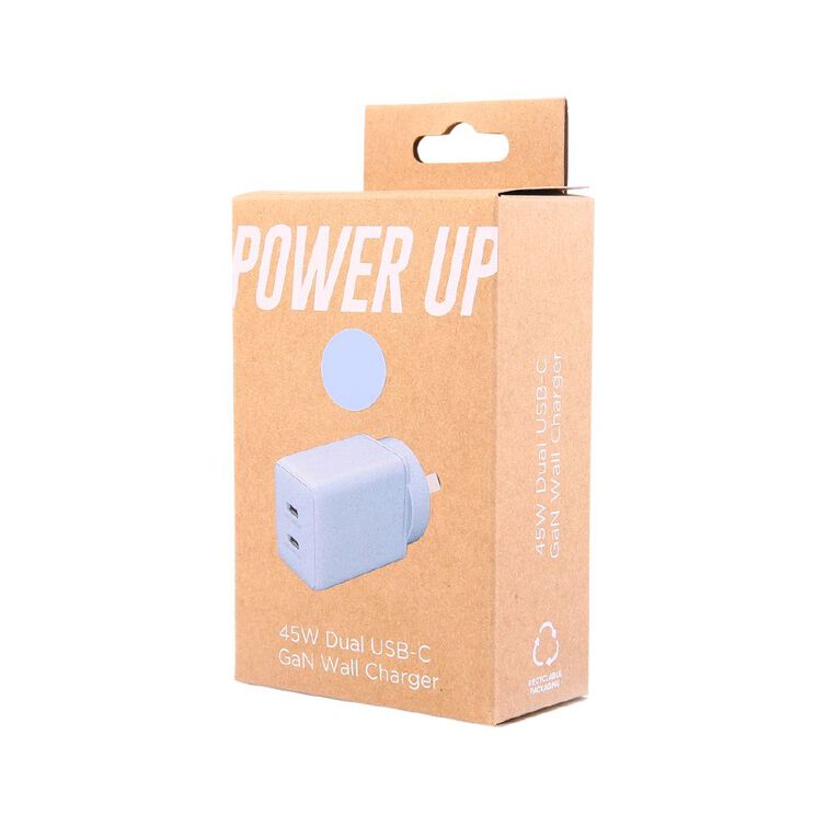 Tech.Inc PD 45W Dual USB-C Fast Charger Mist Blue, , hi-res