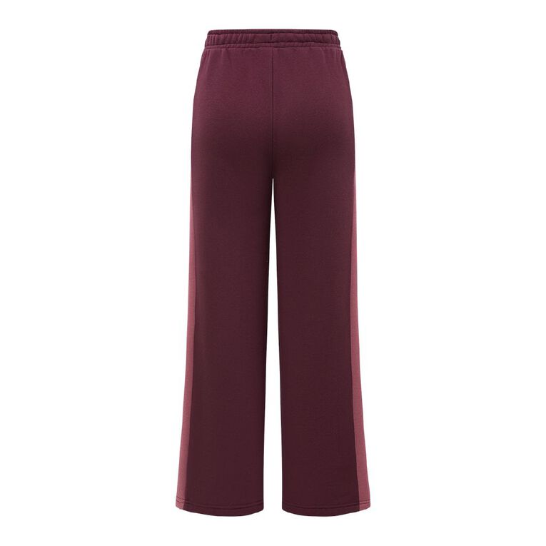 H&H Women's Wide Stripe Split Pants, Red Dark, hi-res