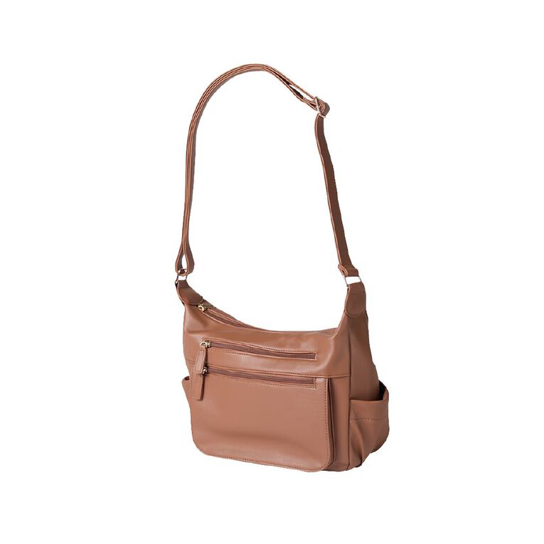 H&H Crossbody Compartment Handbag, Brown Mid, hi-res