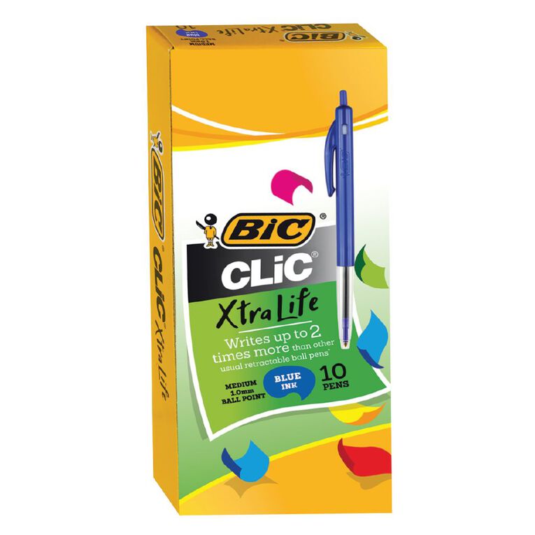 Bic Clic Pens 10 Pack Blue Mid Blue Mid, , hi-res