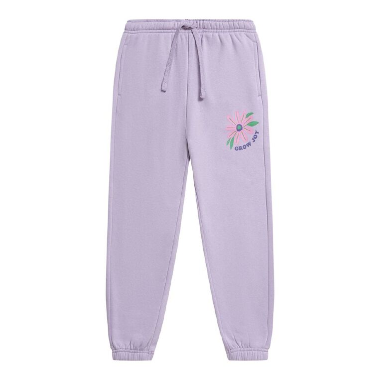 Young Original Printed Cuffed Trackpants, Purple Light, hi-res