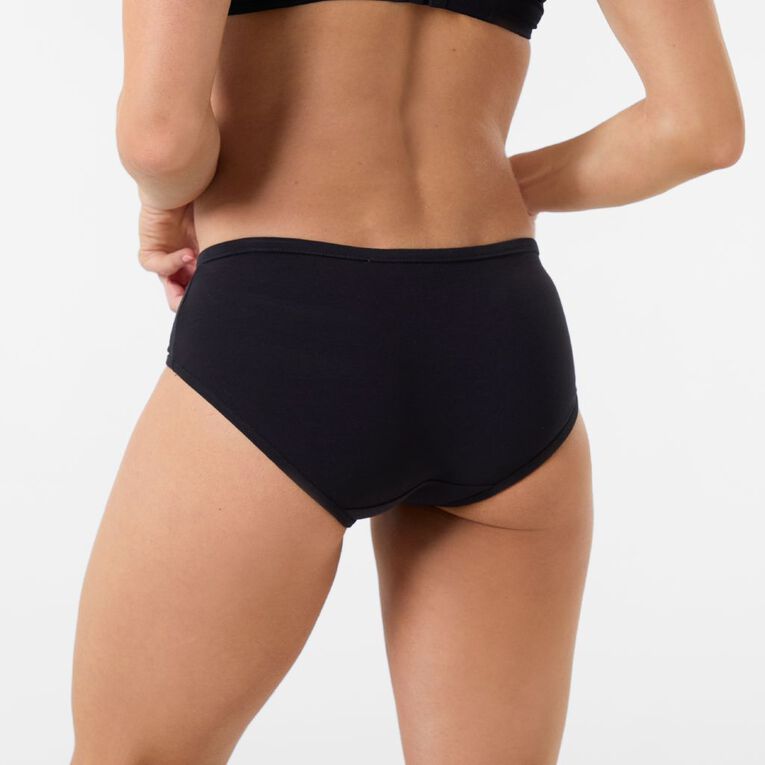 H&H Women's Cotton Comfort Boyleg Briefs, Black, hi-res