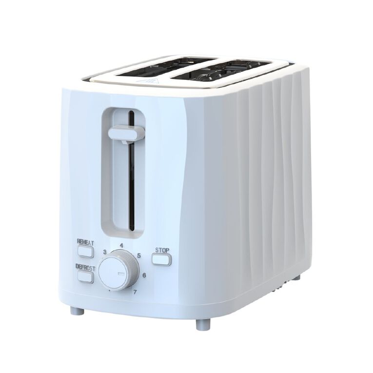 Living & Co 2 Slice Toaster White/Silver, , hi-res