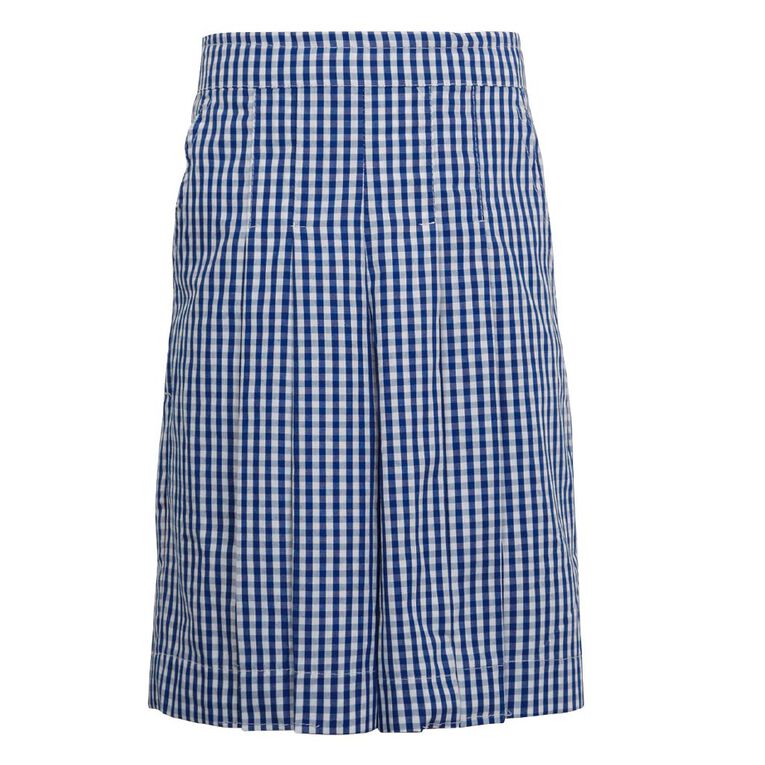 Schooltex Gingham Culottes, Royal/White, hi-res