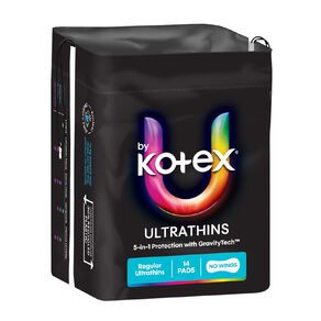 U By Kotex Ultrathin Pads Regular No Wings 14 Pack