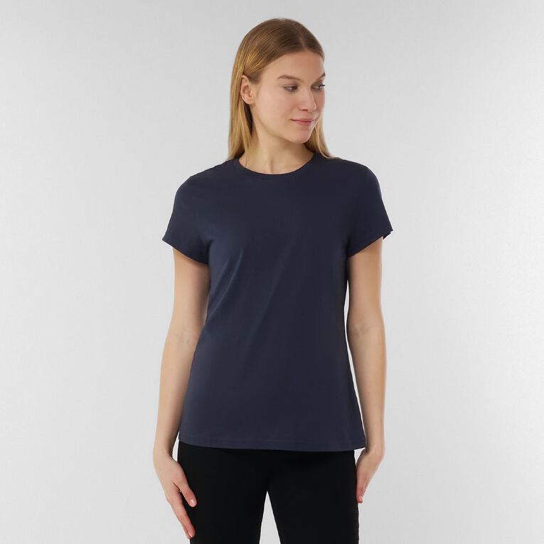 H&H Women's Short Sleeve Crew Neck Tee, Blue Dark, hi-res