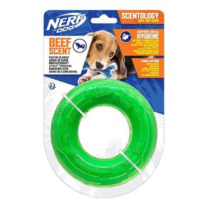 dog beef scented tpr ring clear green 1 each