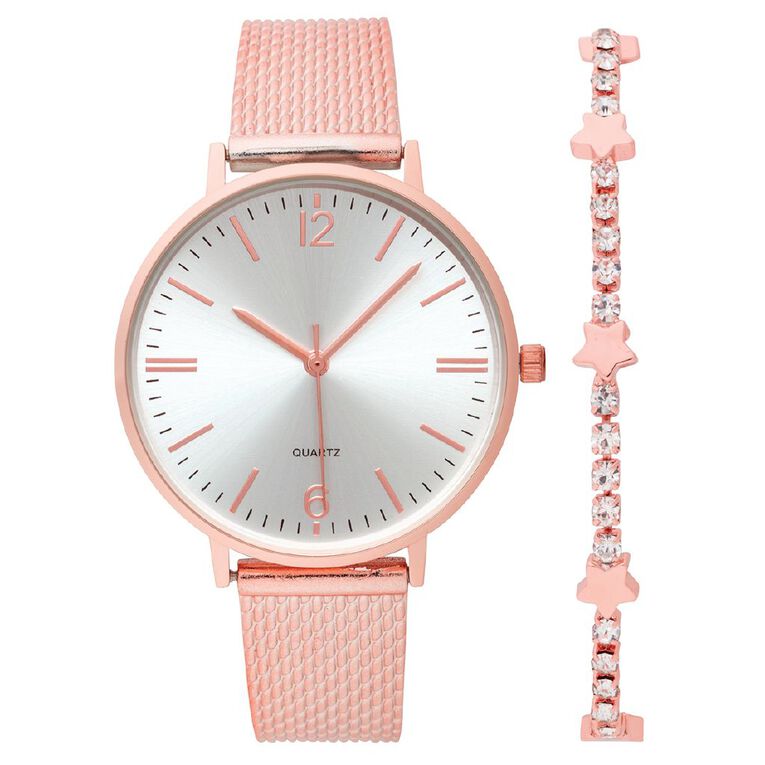 Young Original Kids' Analogue Watch & Bracelet Set Rose Gold, , hi-res
