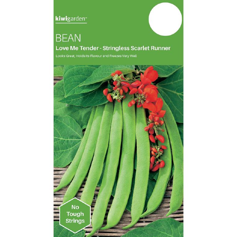 Kiwi Garden Bean Love Me Tender Stringless Scarlet Runner Seeds, , hi-res
