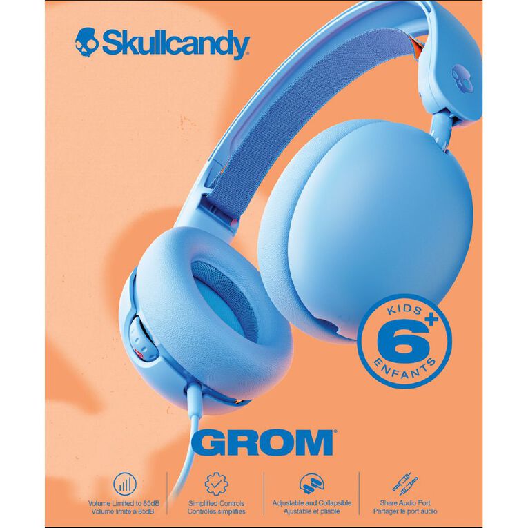 Skullcandy Grom Wired Kids Headphones Surf Blue, , hi-res