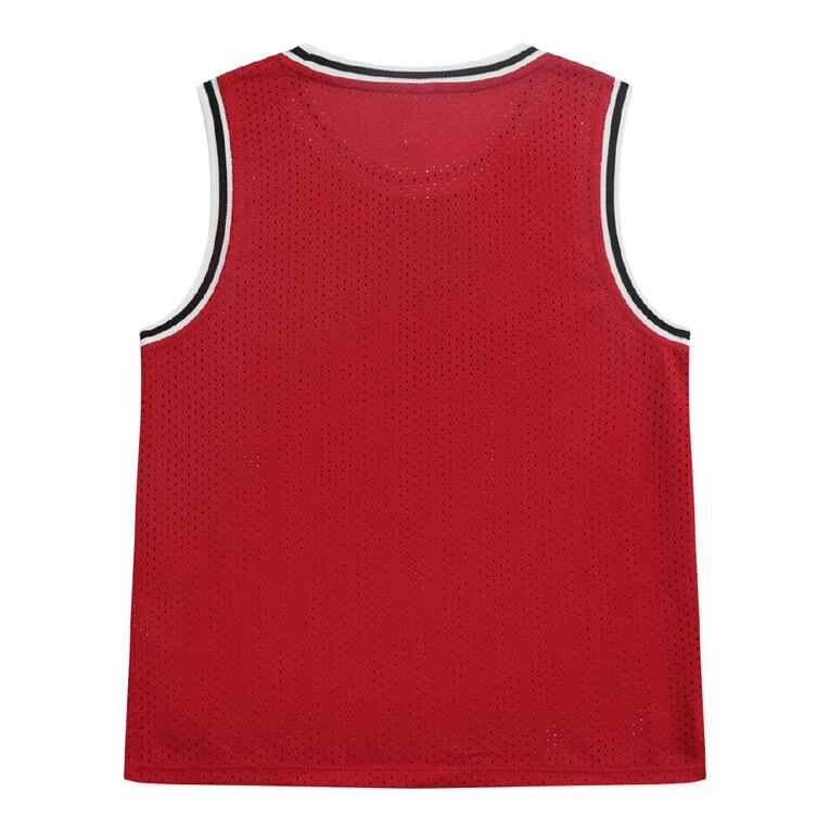 Young Original Basketball Singlet, Red Dark, hi-res