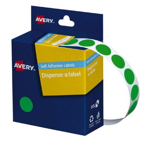 Avery Fluoro Green Dispenser Dot Stickers 14mm diameter 700 Labels