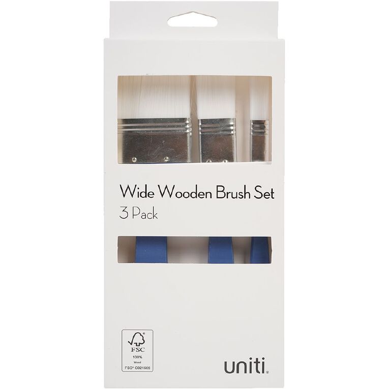 Uniti Wide Wooden Brush Set 3 Piece, , hi-res