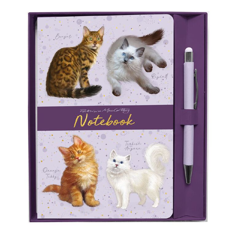 Patricia MacCarthy Cats Notebook and Pen, , hi-res