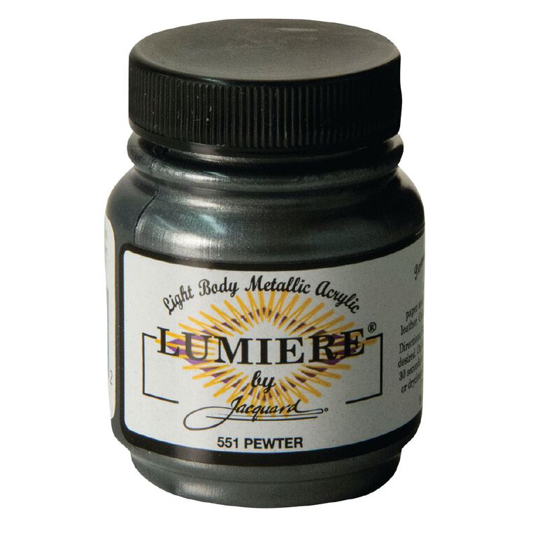Jacquard Lumiere Acrylic Paint Pewter 66.54ml, , hi-res