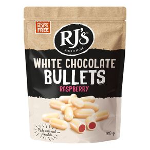 RJ's White Chocolate Rasperry Bullets 180g