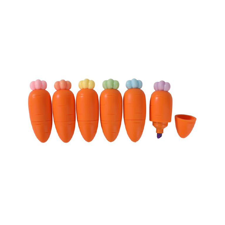 Uniti Kids Country Calling Carrot Highlighter 6 Pack, , hi-res