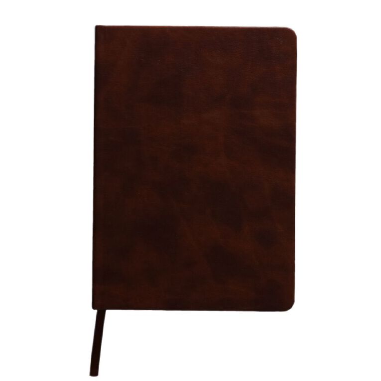 Uniti Stationery A5 Polyurethane Hard Cover Brown Notebook, , hi-res