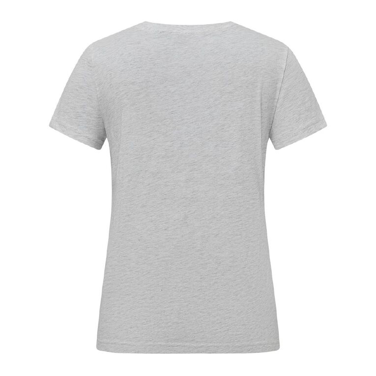 H&H Women's Essential Short Sleeve Crew Neck Tee, Grey Marle, hi-res