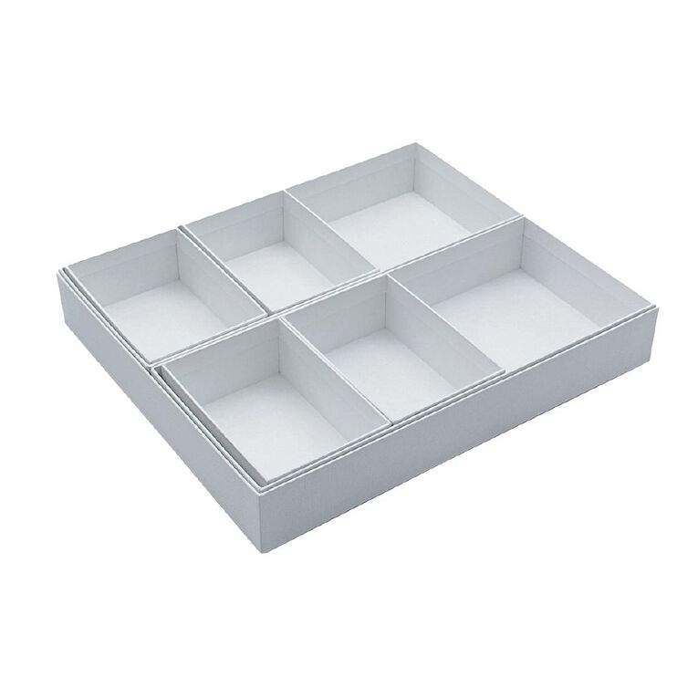WS Desktop Organiser 7 Piece White, , hi-res