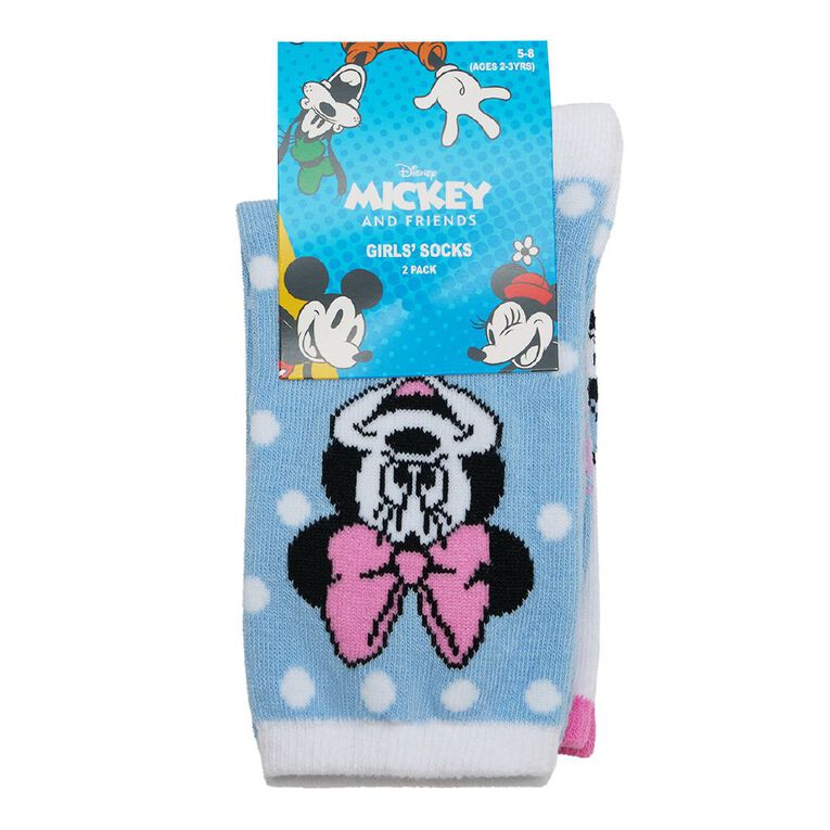 Minnie Mouse 2 Pack Crew Socks, Pink Mid, hi-res