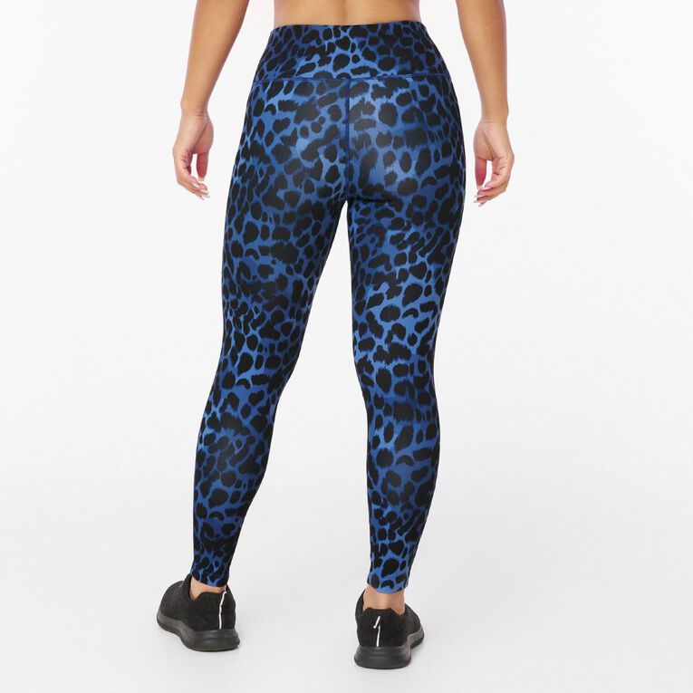 Active Intent Women's All Over Print Ankle Length Leggings, Blue Mid, hi-res