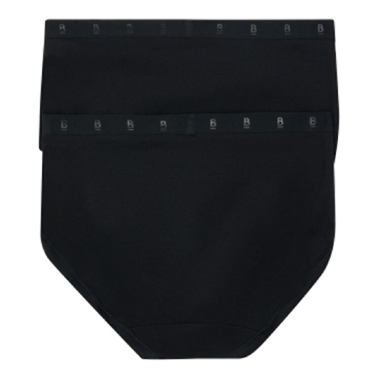 B FOR BONDS Women's Full Briefs 2 Pack, Black, hi-res