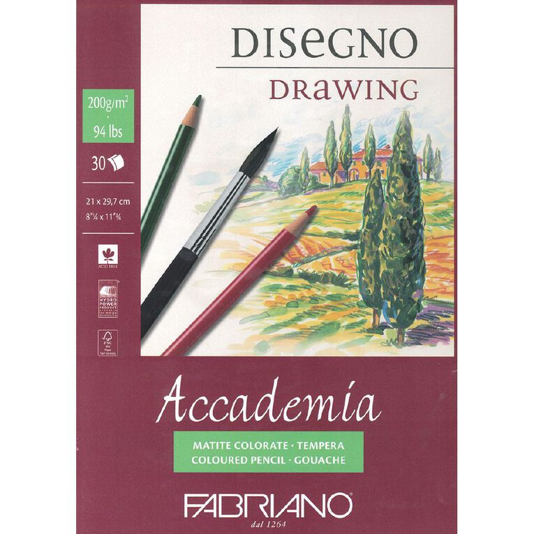 Fabriano Accademia Drawing Pad 200gsm 30 Sheets A4, , hi-res